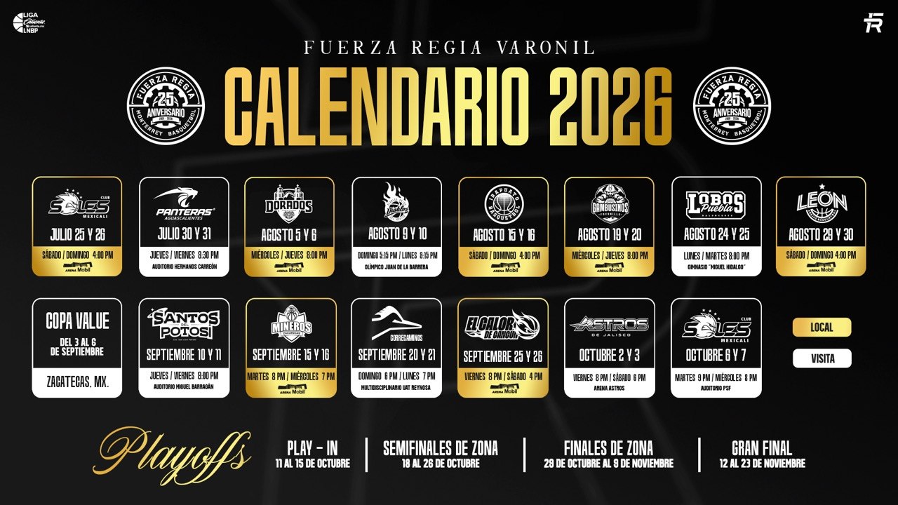 Calendario Varonil 2026